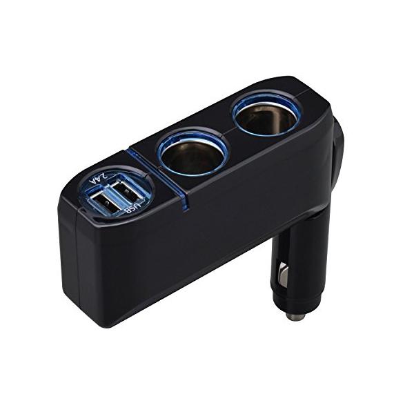 セイワ(SEIWA) 車内用品 シガーソケット増設分配器 シガーソケット2連+USB2口 F276 ダイレクトソケット 最大72W/USB2.4