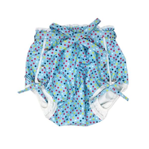 水色、水玉、カラフル、紐/M/-・Color:水色、水玉、カラフル、紐Size:M・パッケージ個数:1・とってもカワイイ色柄が勢揃い。たくさんのお客様からの声から、素敵なおむつカバーが生まれました。・お洒落なデザインで、男女問わずユニセック...