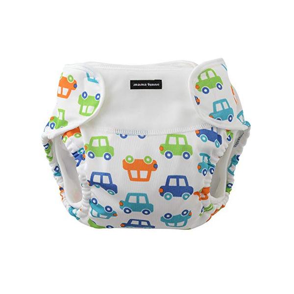 クルマ柄/55-80cm（ワンサイズ）/-・Color:クルマ柄・新生児から80cmベビーまで幅広く使える、太もも周りにゴムを入れた外ベルトおむつカバーです。・前身をかぶせて両サイドからベルトで留める外ベルトタイプで、ベルトが太めなのでしっ...