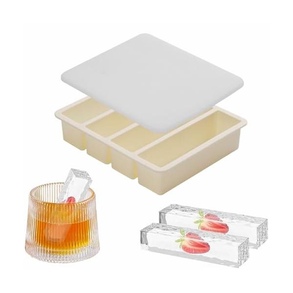 べジュー/1824立方センチメートル/SI3F7・Color:べジュー・パッケージ内容長方形4穴製氷皿、カラー：ブラック、グリーン、べジュー選択可能、（ご使用端末のモニター環境、光の加減などにより商品紹介画像の写真と実物の色が若干異なって見...