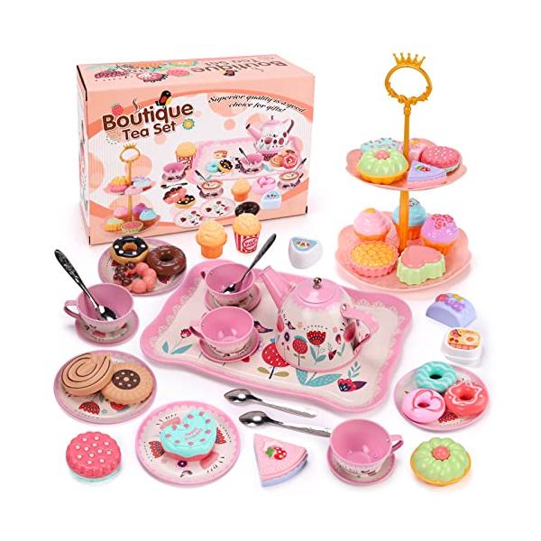 ピンクピンク/ワンサイズ/966-C23・??楽しくティータイム豊富な食材と食器を使用して、友達と一緒に手作りからお片づけまでの一連の動作で道具の使い方を覚えたり、お子さまの想像力を育みます。またお友達と会話をしながら遊べるのでコミュニケー...