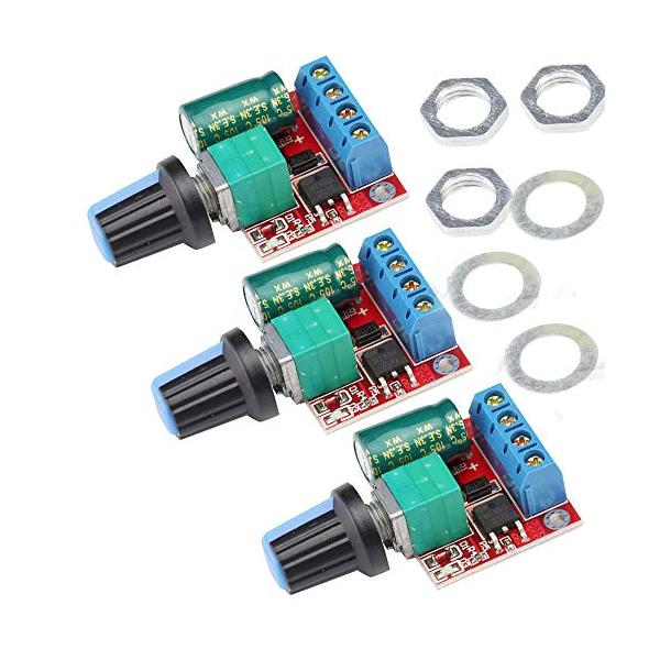 作動電圧:DC 3-35V  功率:( 90W  PWM週波数：20khz・外形寸法：30 mm x 26 mm x 14 mm（ハンドルなし）・ポテンショメータノブを調整して、ガバナ出力デューティサイクルとモータ速度を変更します。・DC電...