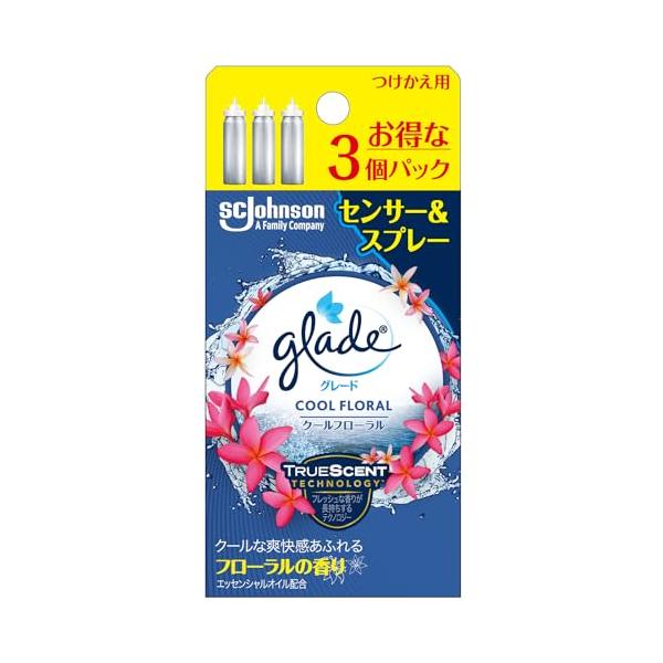 他サイト： グレード 消臭センサー&amp;スプレー トイレ用 クールフローラル 詰め替え用 (18ml×3本) セット 付け替え 人感式 芳香剤 靴 消臭剤 ペッの商品画像