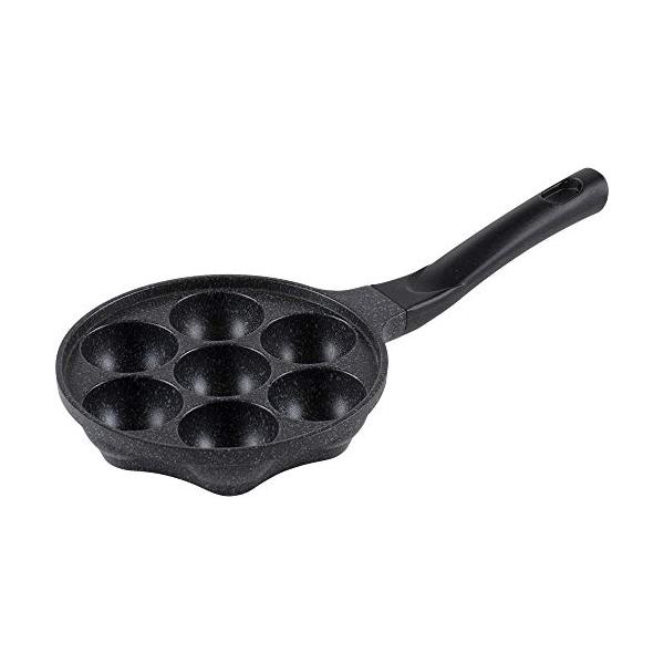 ・ブラック 7ヶ焼 RA-9948・商品サイズ(ハンドル含む):約 幅28.5×奥行14.6×高さ6.4cm・重量:約440g・本体:アルミニウム合金、内面:ふっ素樹脂加工(ネオ・マーブル)・生産国:韓国