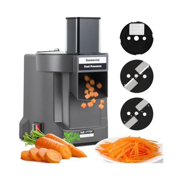 NEWTRY 電動野菜スライサー 3-in-1 多機能 野菜カッター 9mm角切り 2.5