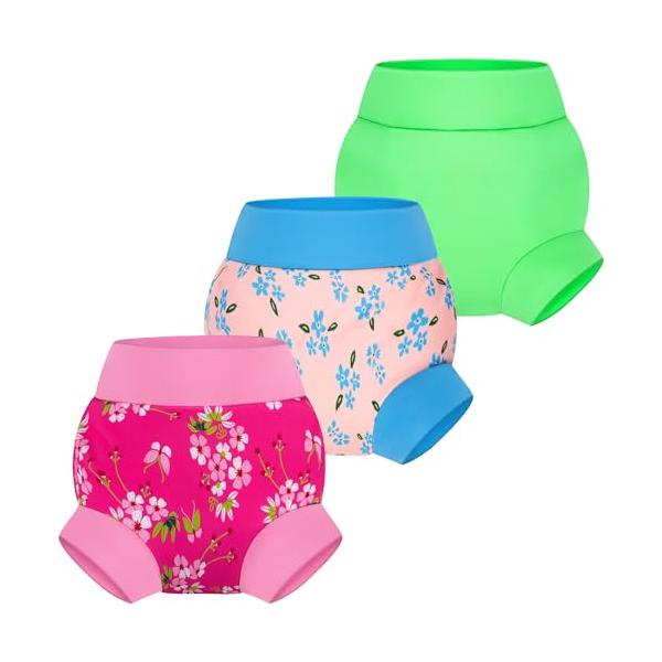 ピンクの花/80/-・Color:ピンクの花Size:80・快適で柔らかい素材ベビースイムダイパーは二重構造で、内側は92％ポリエステルと8％スパンデックスの柔らかいブレンド素材を使用しており、赤ちゃんのデリケートな肌に優しい触感を提供しま...