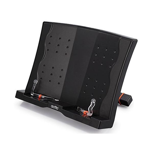 ブラック/-/BST-02BK・パッケージ個数:1・多くの本を支える：厚さ62mmまでの書籍を挟み込み可能で、前面に2本のストップホルダーが付いています。・安定したホールド：ブックスタンド本体が丸くデザインされており、用紙類が後ろに倒れない...