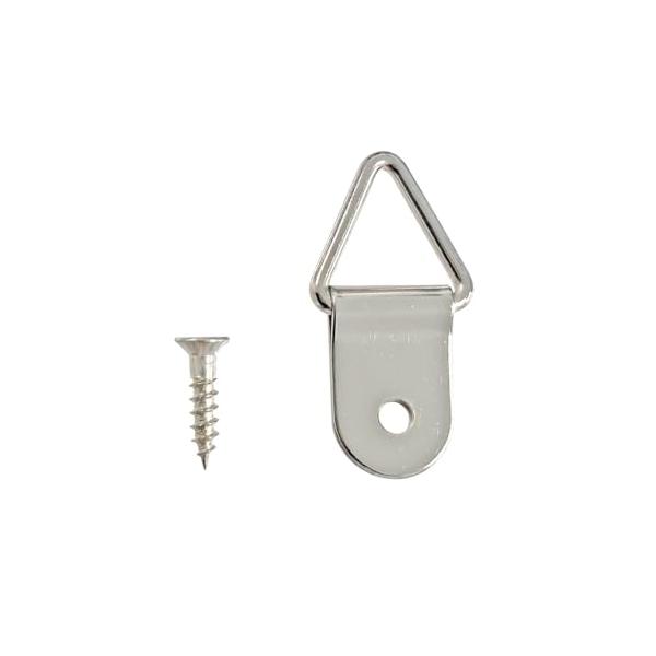 他サイト： 福井金属工芸 三角吊カン 安全耐荷重4kg×10個入 額縁金具 三角カン ビラカン フック 額掛け金具 F-0181の商品画像