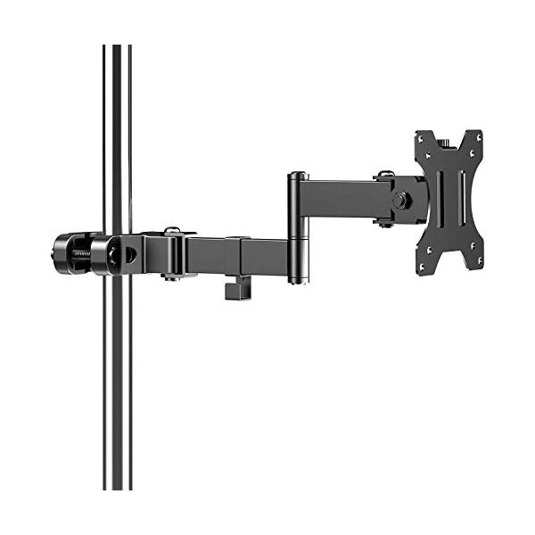 他サイト： ACCURTEK モニターアーム ポール取り付け式 シングル (13〜32インチ、最大8kg対応) - 1画面 角度調整可能 スチール製 ブラッの商品画像
