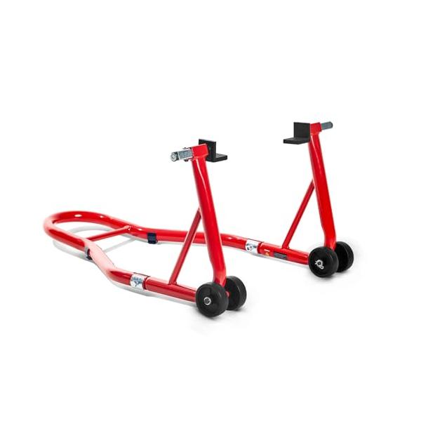 他サイト： Donext バイクスタンド リア メンテナンススタンド 後輪用 整備用 耐荷重340kg 750LBS キャスター付き L型 レッドの商品画像