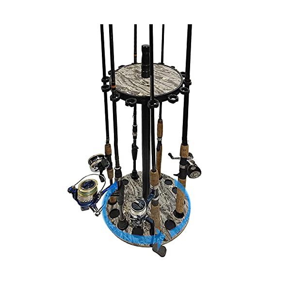timiland ロッドホルダー 丸型デザイン360度回転釣竿 スタンド 釣15本