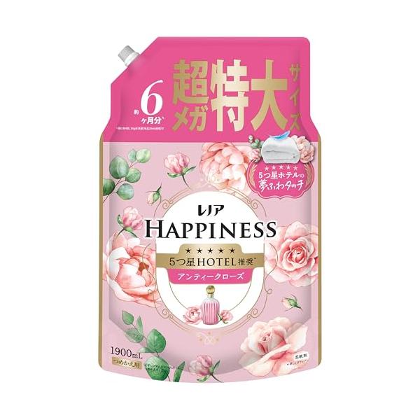 他サイト： レノア ハピネス 夢ふわタッチ 柔軟剤 アンティークローズ 詰め替え 1900mL 大容量の商品画像
