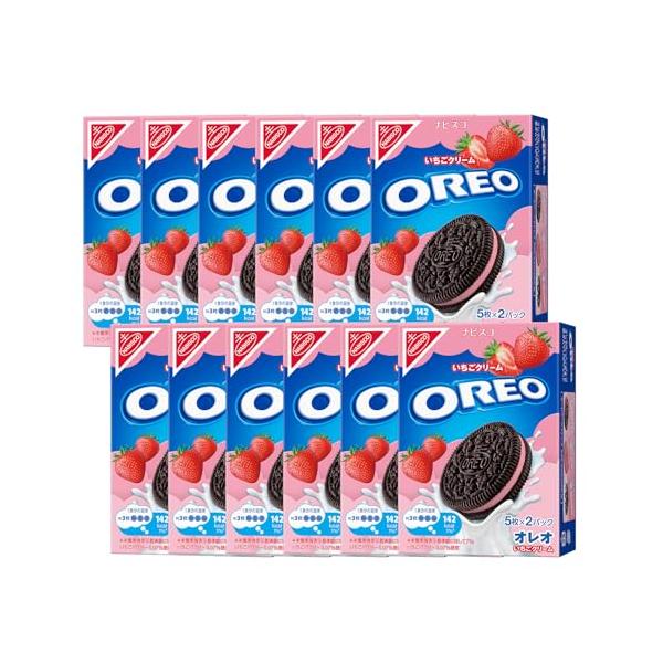 モンデリーズ オレオ いちごクリーム 10枚（5枚×2パック）×12個 : FREE