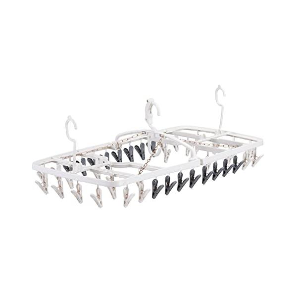 他サイト： ダイヤ (Daiya) フランドリー FLaundry 洗濯ハンガー 傾き・回転を防ぐつけかえ干し分け角ハンガー 42ピンチ WT/GY 横76の商品画像