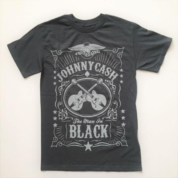 JOHNNY CASH ジョニー・キャッシュ The Man in BLACK チャコールグレーTシャツ