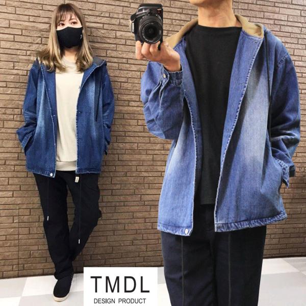 TMDL 《 デニム シャツ フーディー 》 メンズ レディース 男女 TMDL 《 デニム シャツ フーディー 》 メンズ レディース 男女