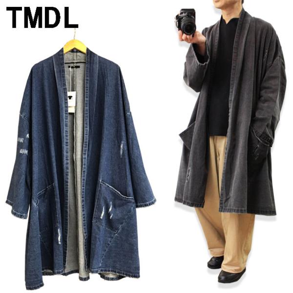 TMDL ダメージ & リペア 加工 デニム ガウン コート ☆ メンズ 超