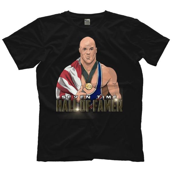 90s WWF 公式 カート・アングル Tシャツ プロレスTシャツ アメプロ カート・アングル Tシャツ「KURT ANGLE Hall Of Famer 半袖 クルー