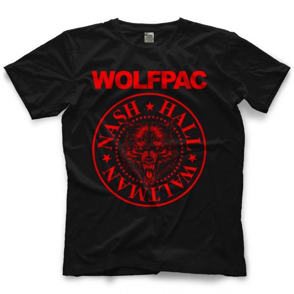 ウルフパック（ケビン・ナッシュ、スコット・ホール＆ショーン・ウォルトマン） Tシャツ「Wolfpac (Red) Tシャツ」【アメリカ直輸入プロレスTシャツ】