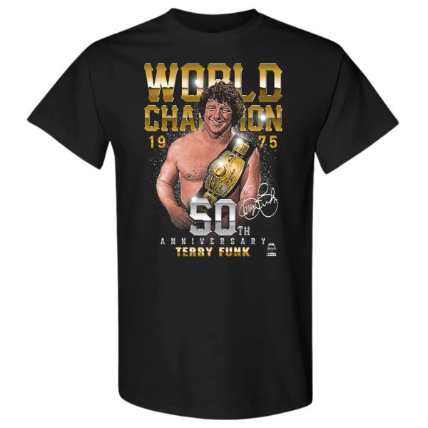 【並行輸入品】“テキサスブロンコ” テリー・ファンク Tシャツ「TERRY FUNK NWA WORLD CHAMPION 50TH ANNIVERSARY Tシャツ」アメリカ直輸入Tシャツ
