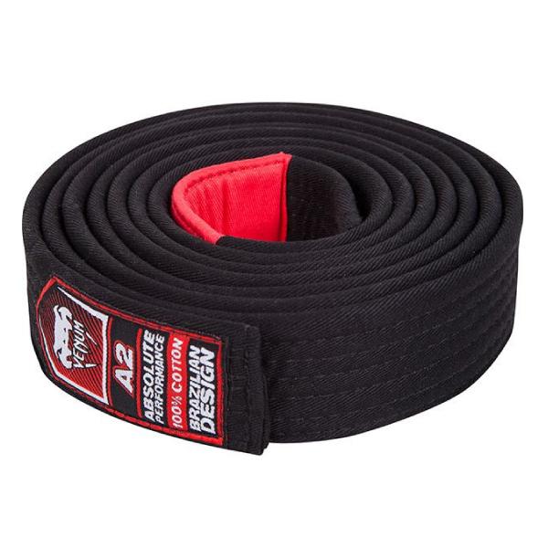 厚く丈夫な綿のみを使用して作った VENUM のBJJ（ブラジリアン柔術）ベルト（帯）。○サイズ・A1（260cm）・A2（280cm）・A3（300cm）・A4（320cm）〇カラー・黒 〈ご注意下さい〉※色彩は、撮影状況や画面により実際...