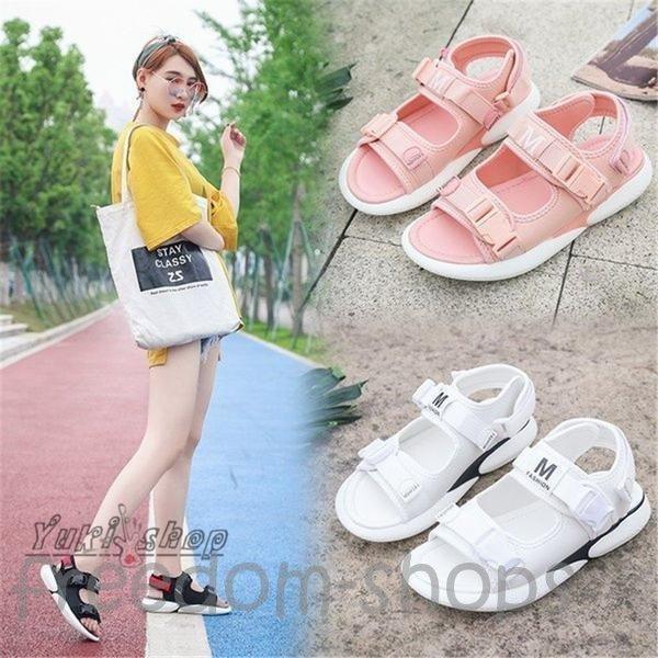 サンダル 厚底 レディース ベルクロ 厚底サンダル ビーチ サンダル 白 黒 スポーツサンダル 軽量 スポサン 夏サンダル 履きやすい 夏 リゾート おしゃれ Pd25e Freedom Shops 通販 Yahoo ショッピング