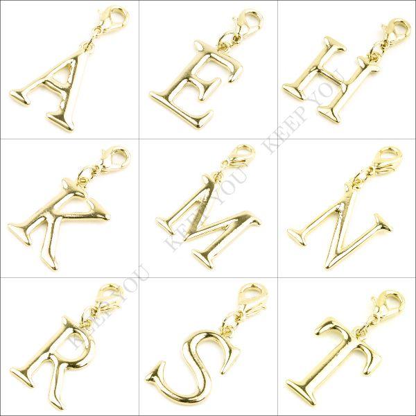 イニシャルチャーム ゴールドカラー アルファベット パーツ