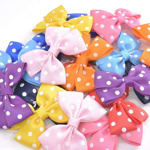 リボン パーツ ダブルリボン ≪約60mm×50mm≫ 同色2個セット ドット柄