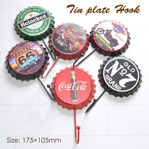 定形外280円発送】ブリキ フック アメリカン ビンテージ風 8種類