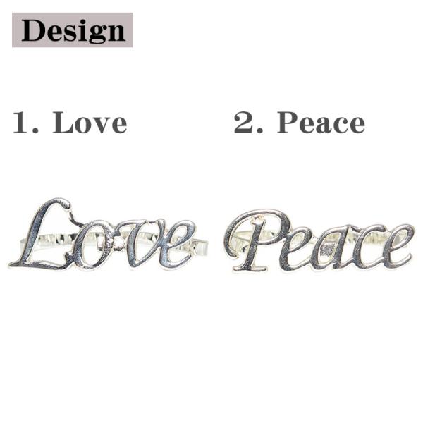 ツインリング 2本指リング ring-m030 モチーフ PEACE LOVE