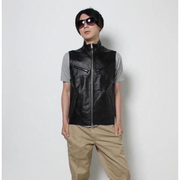 ラム革　ベスト　メンズ　L〜XL 楽天市場】S〜XL ラム革 ZIP レザーベスト ラムスキン 羊革 本革