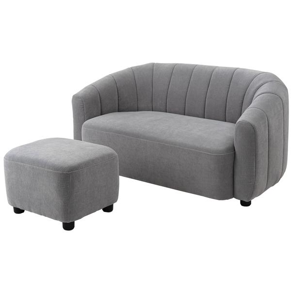 東谷 【お届け先：法人・個人事業主様のみ】ソファ＆オットマン グレー