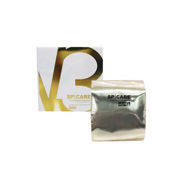 並行輸入品 スピケア V3 インテリジェント ファンデーション リフィル 詰め替え SPF50+ PA++++ 15g パフ 美容 針 サロン 専売 SPICARE ブイスリー 韓国コスメ