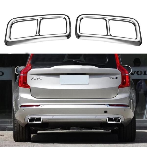 ボルボ XC90 S90 XC60 2014-2019 車 リア マフラー エンド パイプ カバー トリム 外装 ドレスアップ カスタム パーツ 2個