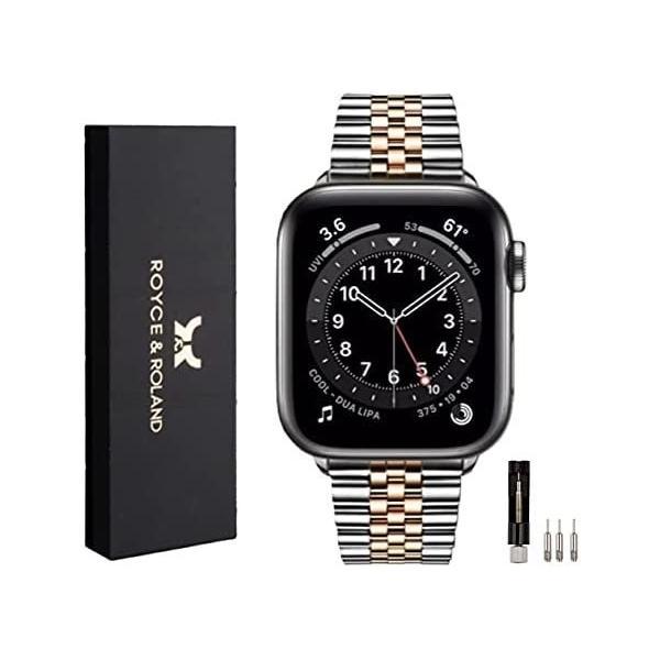 Royce&Roland Apple Watch ステンレス ジュビリー コンビ 時計バンド 