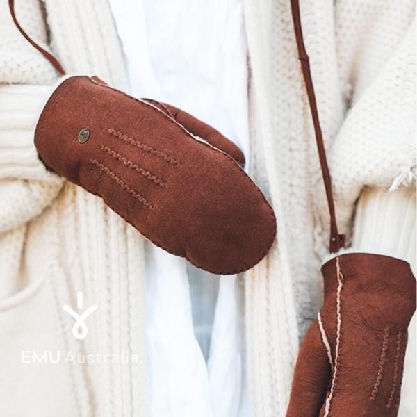 emu ファー手袋 EMU Australia 手袋 レディース 本革 ファー レザー ミトン
