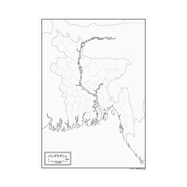バングラデシュの紙の地図 Asbd001pa1 白地図専門店 通販 Yahoo ショッピング