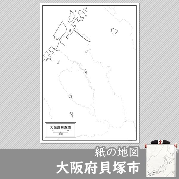 大阪府貝塚市の紙の白地図 Jp278pa1 白地図専門店 通販 Yahoo ショッピング