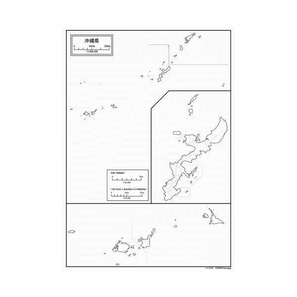 沖縄県の紙の白地図 Jppa1 白地図専門店 通販 Yahoo ショッピング