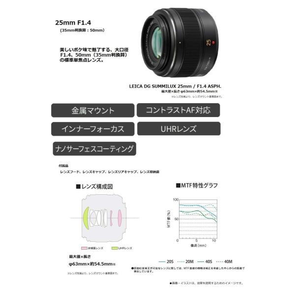 送料無料 ポイント消化 おすすめ 人気パナソニック 単焦点レンズ マイクロフォーサーズ用 ライカ Asph 海外 H X025 F1 4 ブラック Summilux 25mm Dg