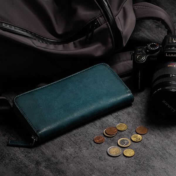 世界に一つ】ロングトラッカーウォレット 長財布 高級 本革 パズル