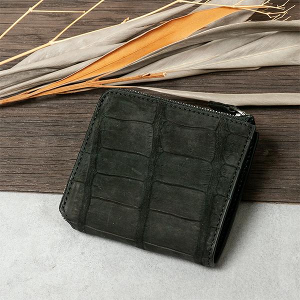 vermilion バーミリオン　クロコダイルウォレット ヴァーミリオン 藍染 楽天市場】ヴァーミリオン 阿波松煙墨染クロコ ロングウォレットM 長