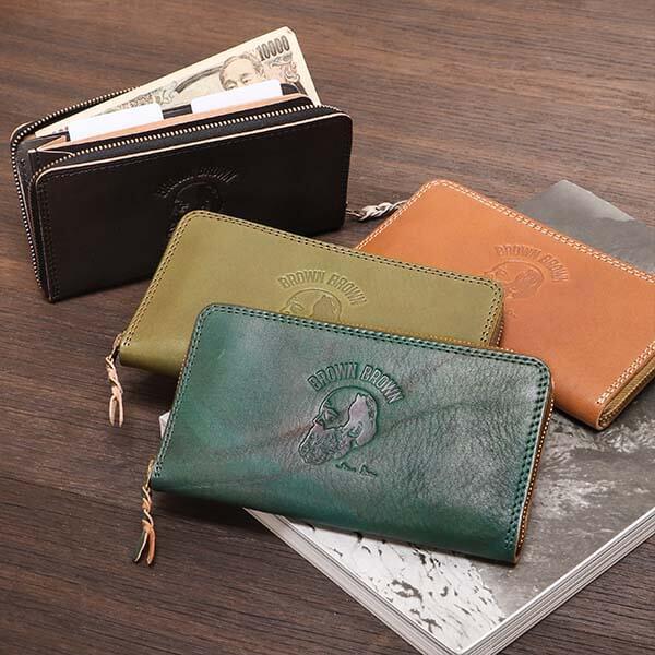 財布 長財布 ファスナー付き ブラウンブラウン R middle wallet 財布 長財布 ファスナー付き ブラウンブラウン R middle wallet