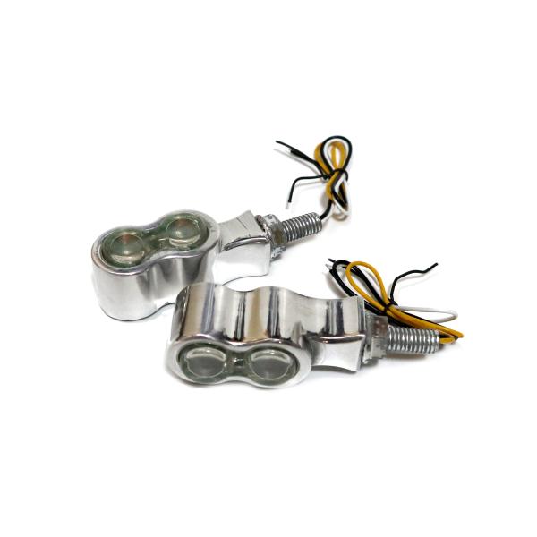 バイク用LED ウィンカー2個セット アルミ製 ポリッシュ ハーレー