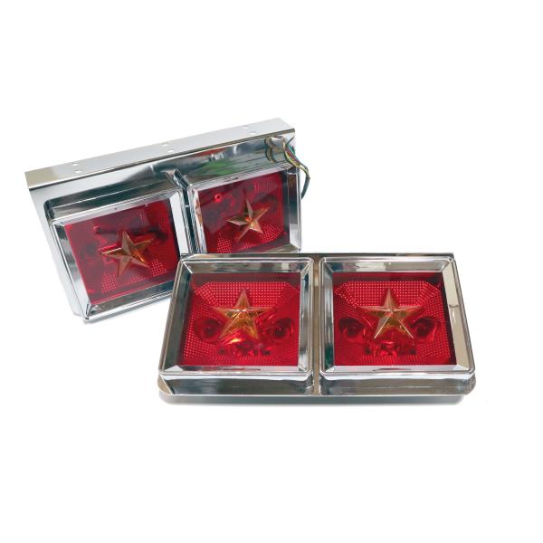 3連角テール　ジェット? 2トン　デコトラ 24V用 トラック テールランプ 角型 二連 スクエア型 レトロ デコトラ