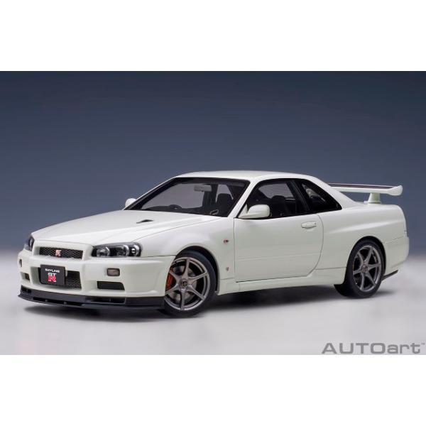 オートアート　GT-R R34 1/18スケールモデル ホワイト オートアート】 1/18 日産 スカイライン GT-R （R34） Vスペック II