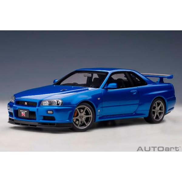 オートアート ニッサンスカイラインGT-R R34VスペックIIベイサイドブルー 新品 77408 オートアート 1/18 日産 スカイライン GT-R （R34） V