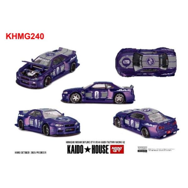 MINI GT R34 限定モデル MINI GT KHMG128 1/64 Nissan スカイライン GT-R R34 KAIDO RACING