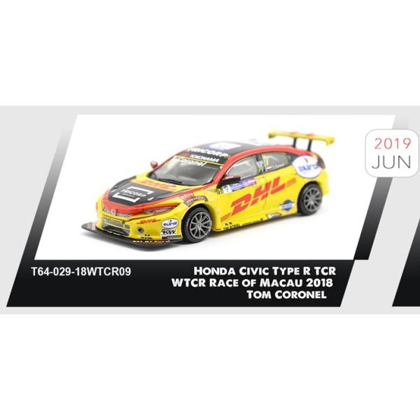 \T64-029-18WTCR09 Tarmac Works 1/64 z_ VrbN Type R TCR WTCR Race of Macau 2018 Tom Coronel #9