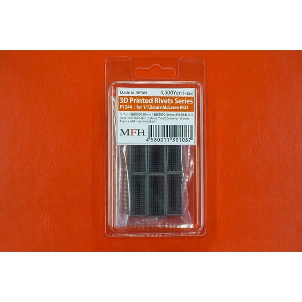 【商品紹介】・1/12scale Fulldetail Kit : McLaren M23 [1976]のボディに取り付けることのできるリベットパーツセットです。　・リベット頭径約0.8mm / 軸径約0.5mm、約648本入り、樹脂製。　...